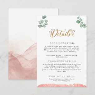 Gold Greenery Wedding Details Eintrittskarte Begleitkarte