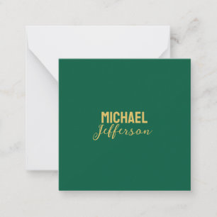 Gold grüne Farbe elegante moderne minimalistische Mitteilungskarte