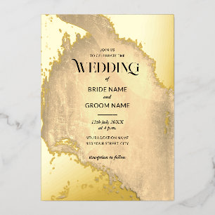 Gold Grunge Textur Hochzeit Folieneinladung