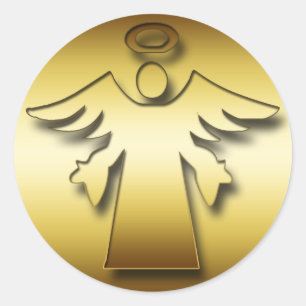 GOLD GUARDIAN ANGEL RUNDER AUFKLEBER