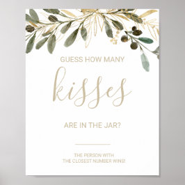 Gold Guess Wie viele Kisses Brautparty Game Pos Poster