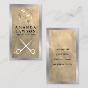 Gold Hair Salon Logo   Schere Visitenkarte