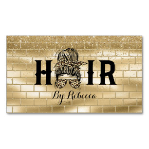 Gold Hair Styliste Carte de visite magnétique