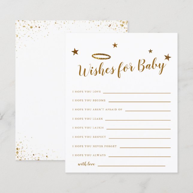 Gold Halo Heaven Sent Dusche Wünsche für Baby (Vorne/Hinten)