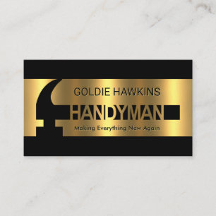 Gold Hammer Handyman Reparaturwerkzeug Visitenkarte