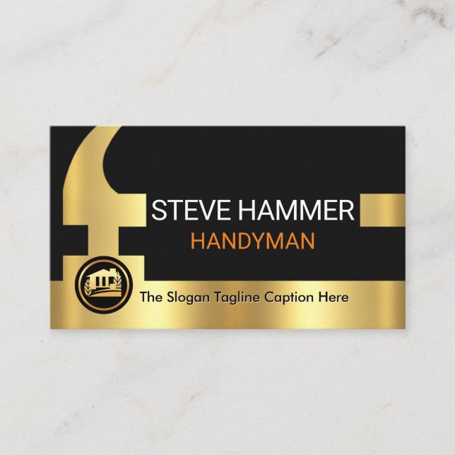 Gold Hammer Your Name Handle Visitenkarte (Vorderseite)