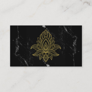 ~ Gold Hamsa Schwarz-weiß Marmor Sacred Visitenkarte