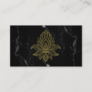 *~* Gold Hamsa Schwarz-weißer Marmor Sacred Visitenkarte