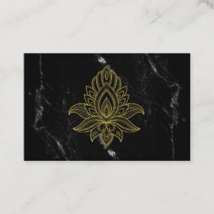 ~ Gold Hamsa White Black Abstrakt Marble Sacred Visitenkarte