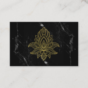 ~ Gold Hamsa White Black Marble Sacro Abstrakt Visitenkarte