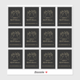 Gold handgezeichnet Mondskriptname Handmade by Aufkleber