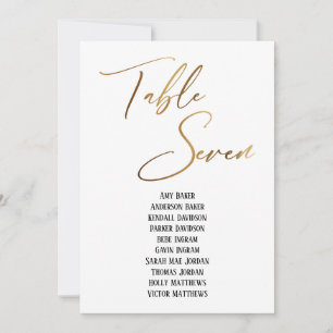 Gold Handschrift Table Seven Seving Chart