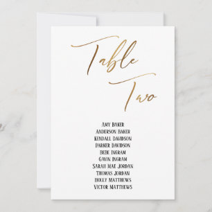 Gold Handschrift Table Two Seats Chart