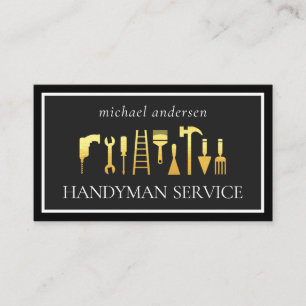 Gold Handwerker Werkzeuge Rahmen Visitenkarte