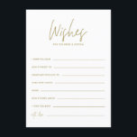 Gold Handwriting Wünsche für Braut und Bräuche Begleitkarte<br><div class="desc">Gold Handwriting Wünsche für die Braut- und Körperkarte | Schreib gute Wünsche für die Braut und Bräutigam mit dieser stilvollen Hochzeitskarte. Es verfügt über handgeschriebene Schrift,  moderne Typografie und Polka-Punktmuster.</div>