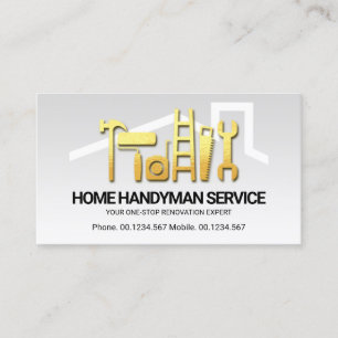 Gold Handyman Tools Dachreparaturen Visitenkarte