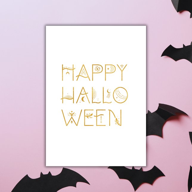 Gold Happy Halloween Card Karte (Von Creator hochgeladen)