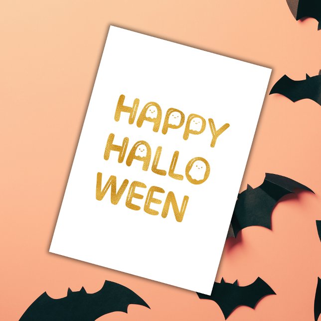 Gold Happy Halloween Card Karte (Von Creator hochgeladen)