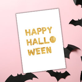 Gold Happy Halloween Card Karte