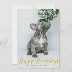 Gold Happy Howlijours Carte de vacances photo