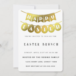 Gold Happy Oaster Einladung
