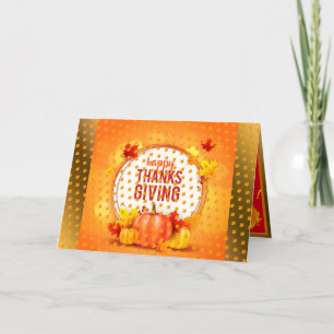 Gold Happy Thanksgiving Fall Feiertagskarte