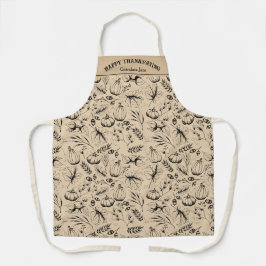 Gold Happy Thanksgiving Fall Harvest Custom Schürze