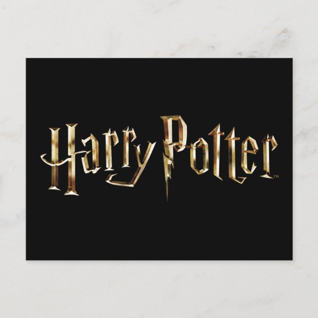 Gold Harry Potter Logo Einladungspostkarte (Vorderseite)
