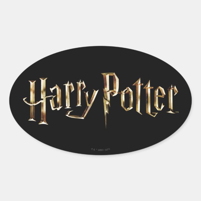 Gold Harry Potter Logo Ovaler Aufkleber (Vorderseite)