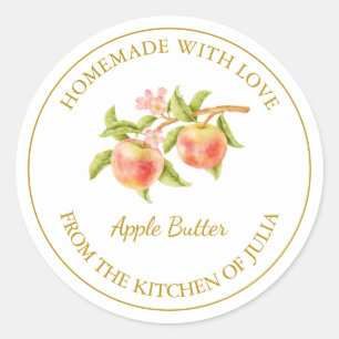 Gold hausgemachte Applet Butter Label weiß Runder Aufkleber