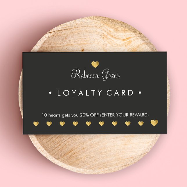 Gold Heart 10 Punch Salon Customer Loyalty Card 2 Treuekarte (Von Creator hochgeladen)