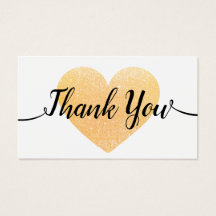 Gold Heart Calligraphie manuscrite Merci