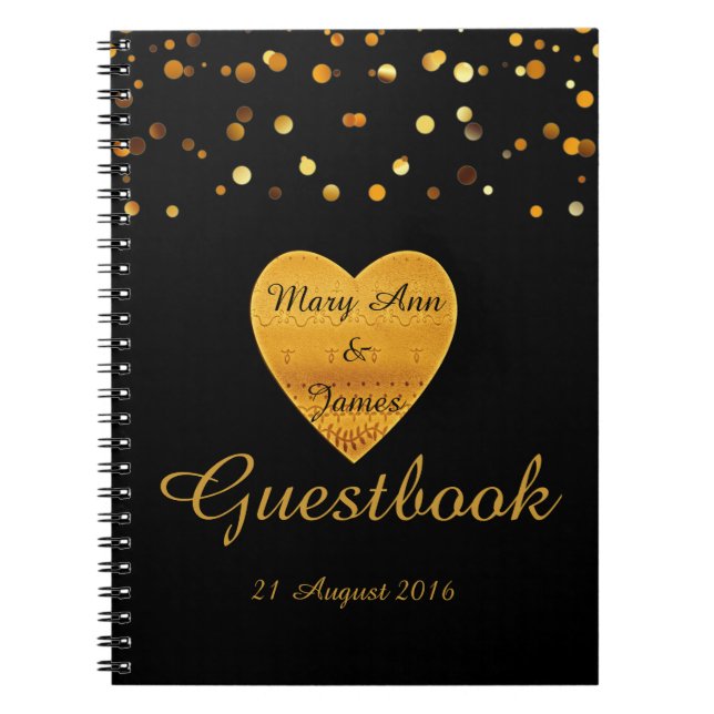 Gold Heart Confetti Glitzer Imitate Foil Blue Gast Notizblock (Vorderseite)