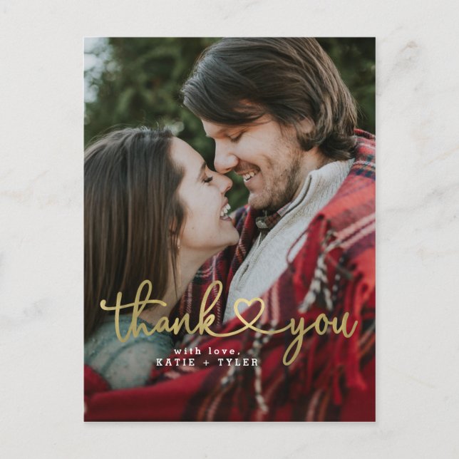 Gold Heart Dankeschön Karten (Vorderseite)