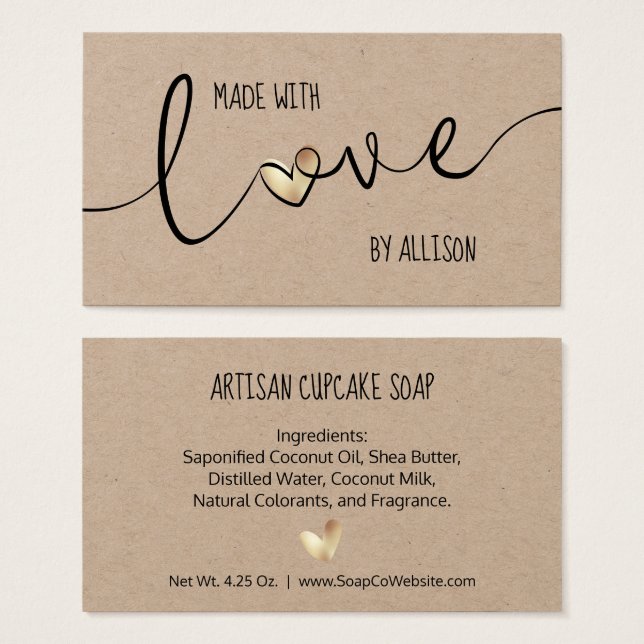 Gold Heart Elegante aus Liebe Kraft Geschenktasten (Vorne & Hinten)