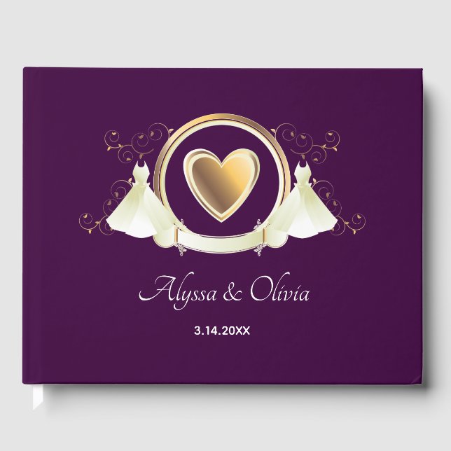 Gold Heart Femme Mariage | Livre d'or (Recto)
