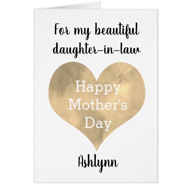 Gold Heart Happy Mother's Day Daughter in Law (Vorne)
