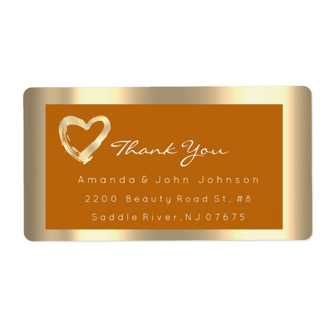 Gold Heart Honey Gerahmt Wedding Bridal UAWG (Vorne)