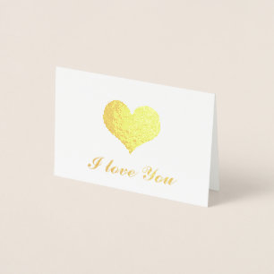 Gold Heart I Liebe You Folienkarte