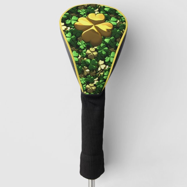 Gold Heart Kleeblatts Golf Headcover (Vorderseite)