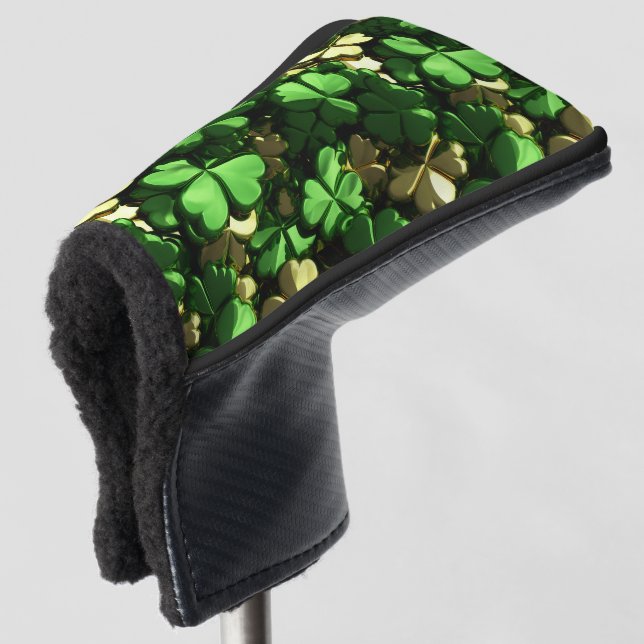 Gold Heart Kleeblatts Golf Headcover (3/4 Vorderseite)