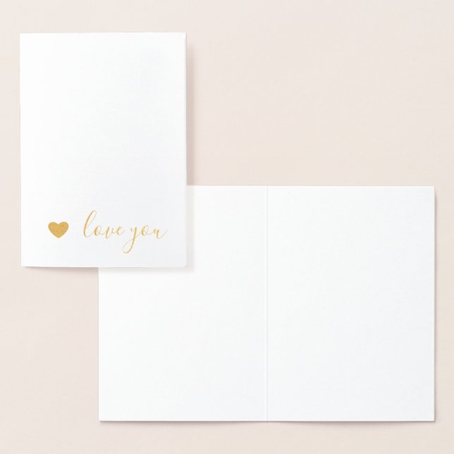 Gold Heart Liebe You Folienkarte (Anzeige)