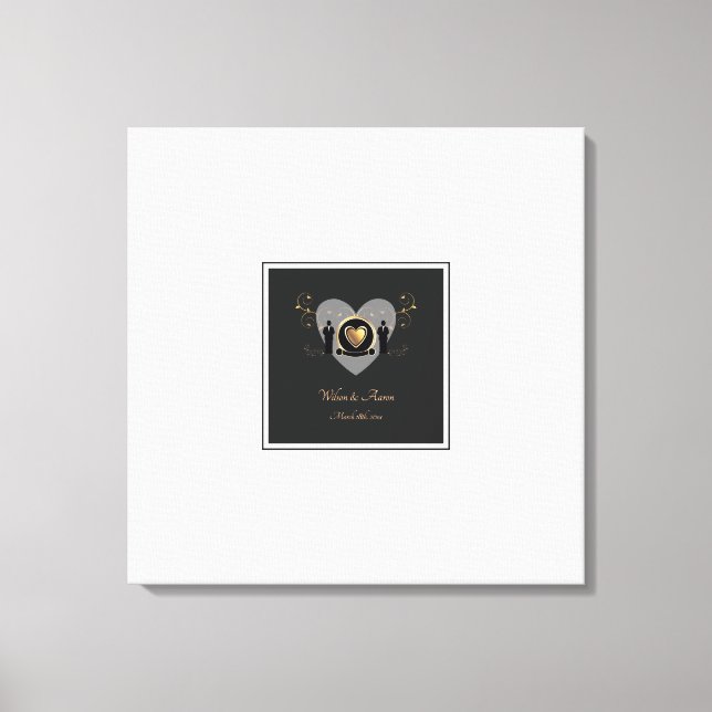 Gold Heart Male Wedding Alternative Gästebuch (Vorderseite)