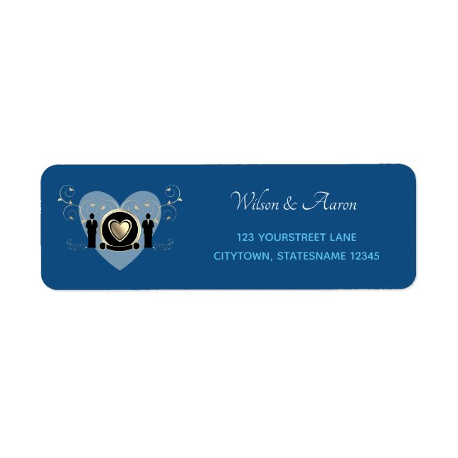 Gold Heart Male Wedding Classic Blue (Vorne)