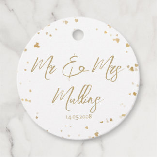 Gold Heart “Mr & Mrs” Wedding Geschenkanhänger