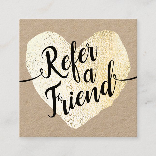 Gold Heart Script Calligraphie Référence Kraft (Devant)