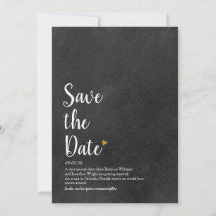 Gold Heart Script Save the Date Definition Einladung