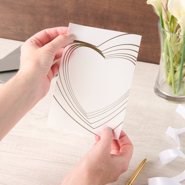 Gold Heart Shaped Corners Wedding  (Handgehalten)