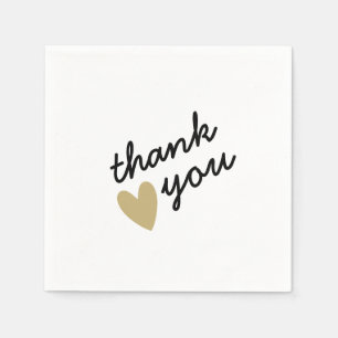 Gold Heart Simple Sincere Vielen Dank Serviette