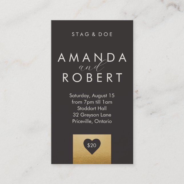 Gold Heart Stag & Dose Ticket (Vorderseite)